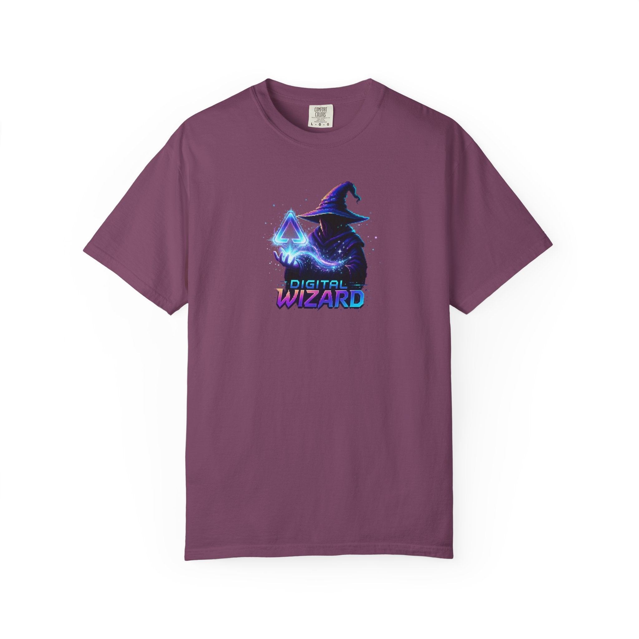 Digital Wizard graphic T-Shirt | Neon Wizard Illustration, Tech Magic Tee