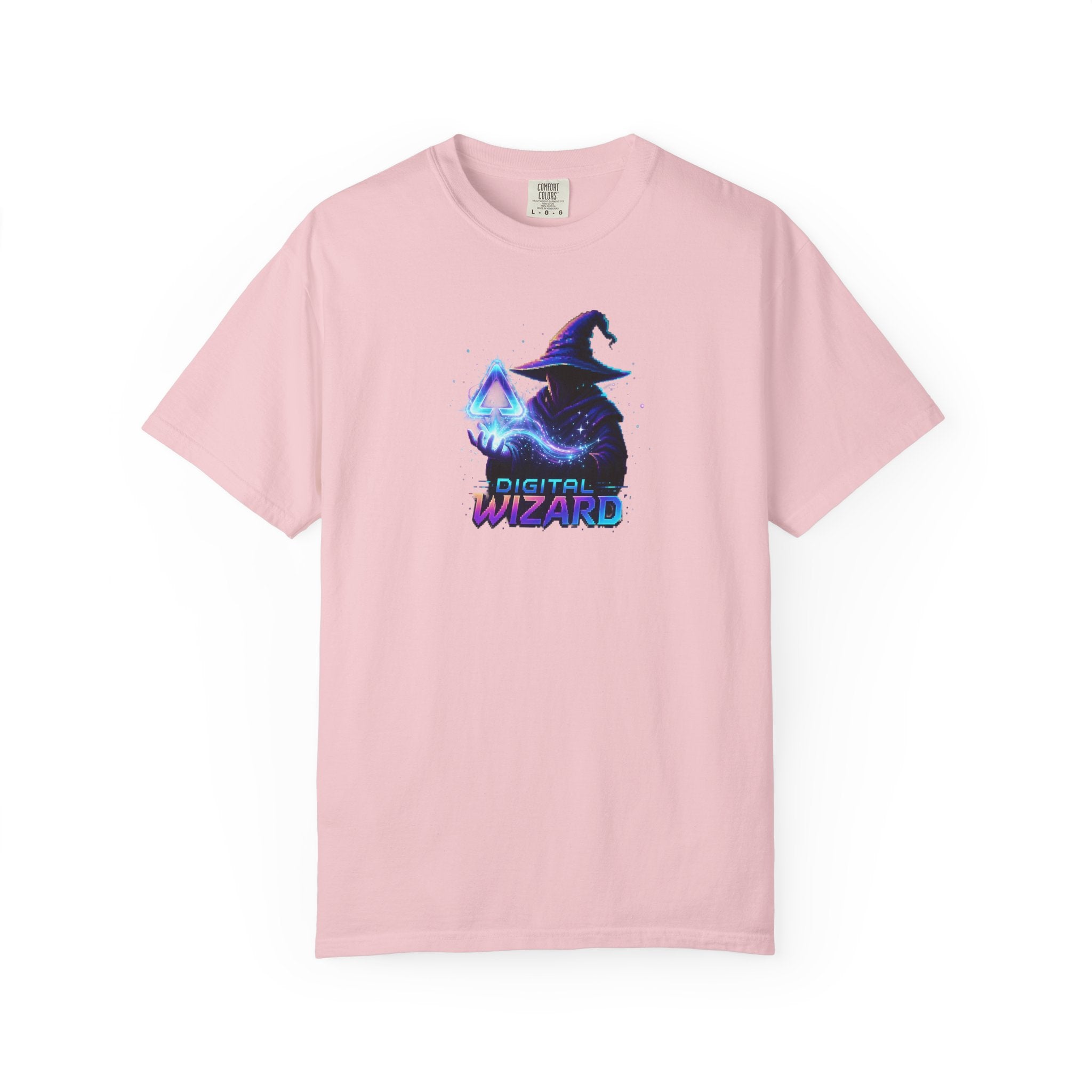 Digital Wizard graphic T-Shirt | Neon Wizard Illustration, Tech Magic Tee