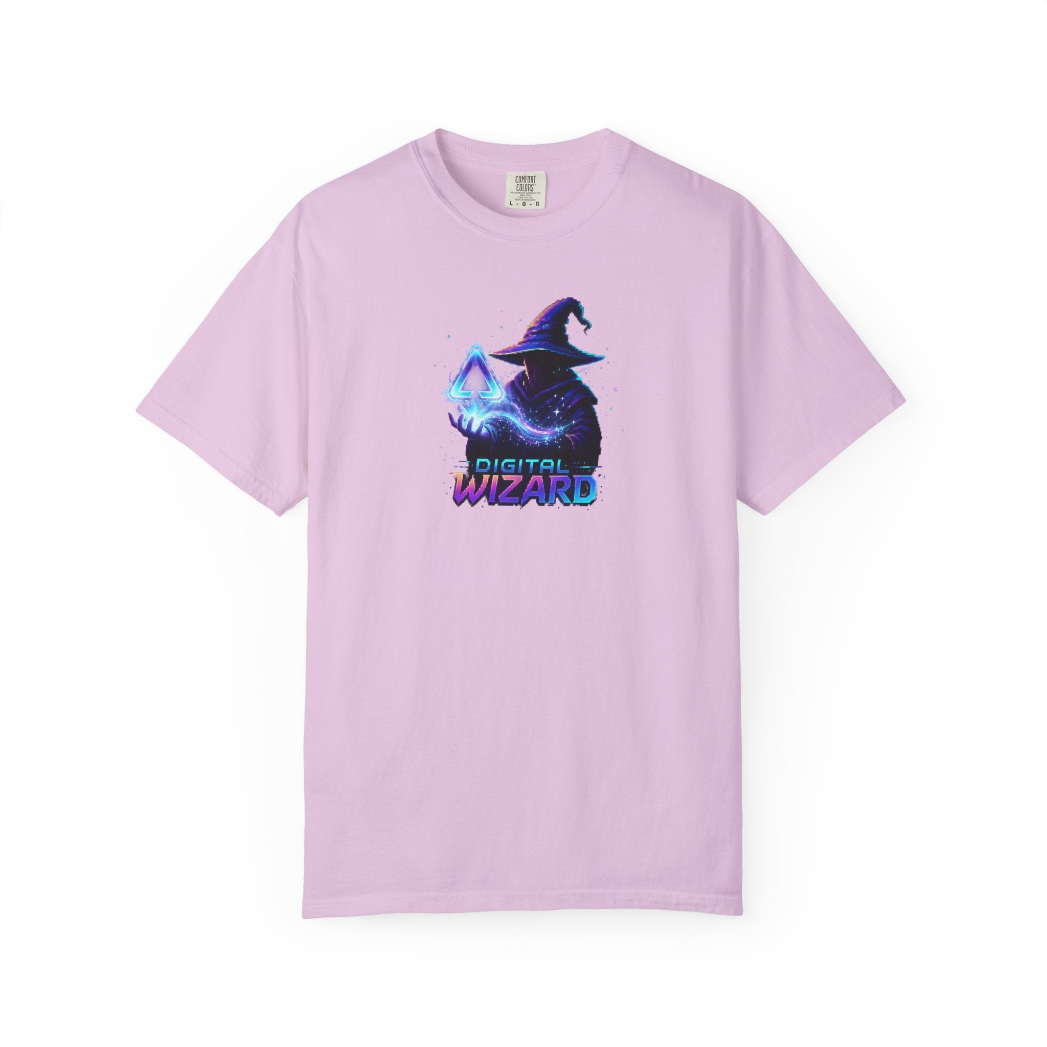 Digital Wizard graphic T-Shirt | Neon Wizard Illustration, Tech Magic Tee